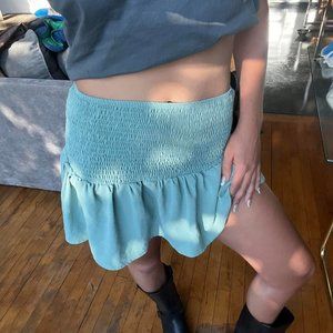 Smocked flutter mini skort skirt